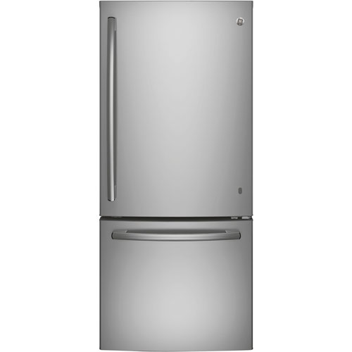 Réfrigérateur congélateur inférieur 20,9 pi³ 30 po à éclairage DEL GE-Inox - Endommagé