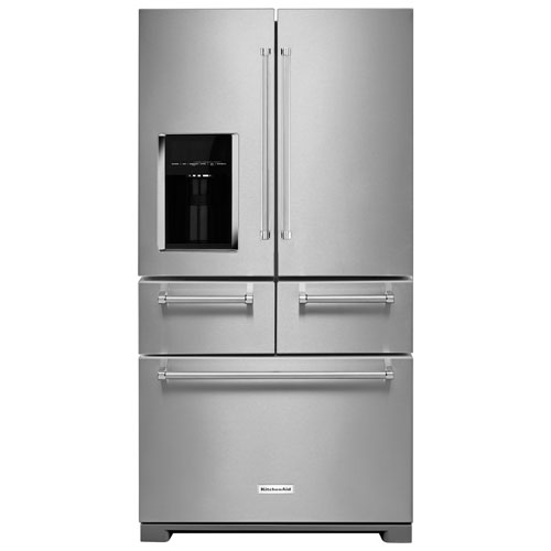 KitchenAid 36" 25.8 Cu. Ft. French Door Refrigerator with Ice & Water Dispenser - Stainless Steel - Open Box - Scratch & Dent