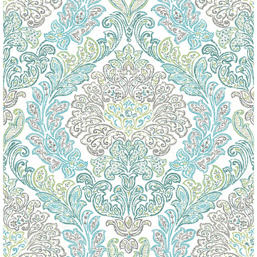 A Street Prints Mirabelle Fontaine Damask Wallpaper Teal