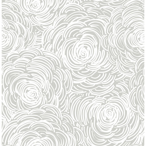 A-Street Prints Eclipse Celestial Floral Wallpaper - Grey