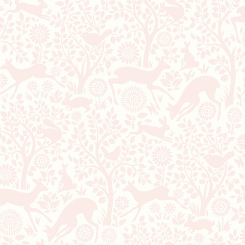 Papier peint Hide And Seek Anahi Forest Fauna de Chesapeake - Rose pâle