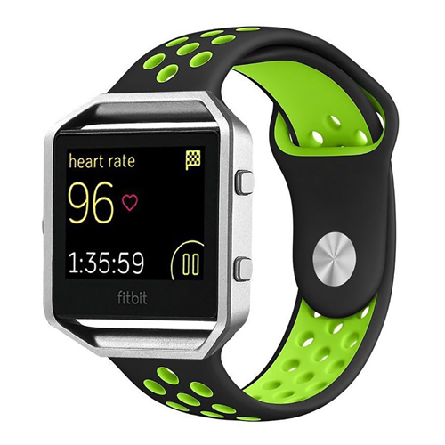 Fitbit Blaze Silcone Sport Long Strap in Black and Green