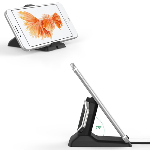 Charger Stand for Fitbit Blaze in Black with Built in Phone Holder