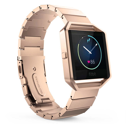 Fitbit Blaze Stainless Steel Wristwatch Strap in Matte Gold