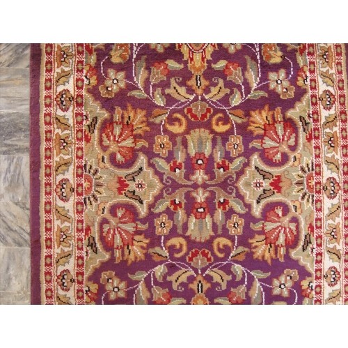 Ahmedani Amazing Lilac Rare Hand Knotted Wool Silk Carpet Rug 8.0' x 2.6' Hallway Runner - Purple