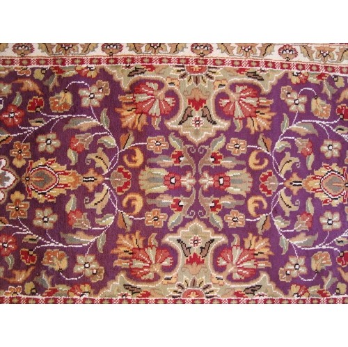 Ahmedani Amazing Lilac Rare Hand Knotted Wool Silk Carpet Rug 8.0' x 2.6' Hallway Runner - Purple
