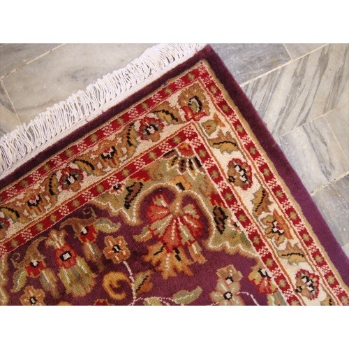 Ahmedani Amazing Lilac Rare Hand Knotted Wool Silk Carpet Rug 8.0' x 2.6' Hallway Runner - Purple