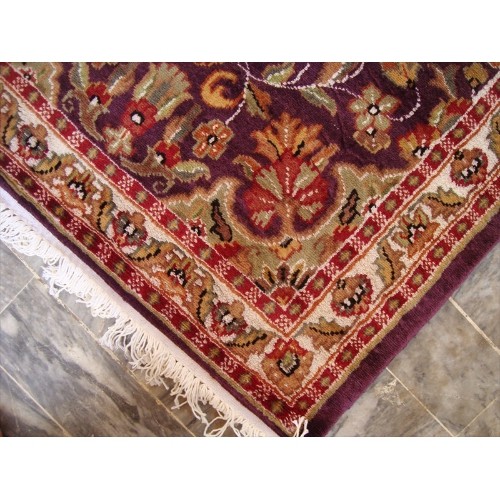 Ahmedani Amazing Lilac Rare Hand Knotted Wool Silk Carpet Rug 8.0' x 2.6' Hallway Runner - Purple