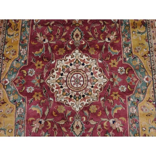 Love Medallion Floral Oriental Area Rug Hand Knotted Wool Silk Carpet'