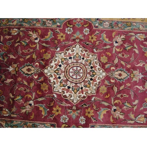 Love Medallion Floral Oriental Area Rug Hand Knotted Wool Silk Carpet'