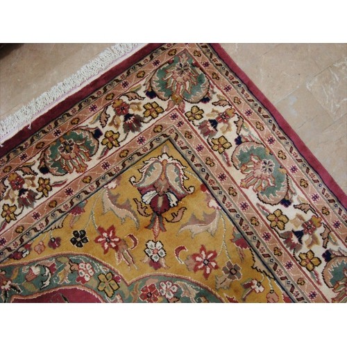 Love Medallion Floral Oriental Area Rug Hand Knotted Wool Silk Carpet'