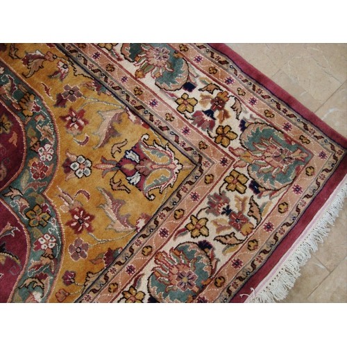 Love Medallion Floral Oriental Area Rug Hand Knotted Wool Silk Carpet'