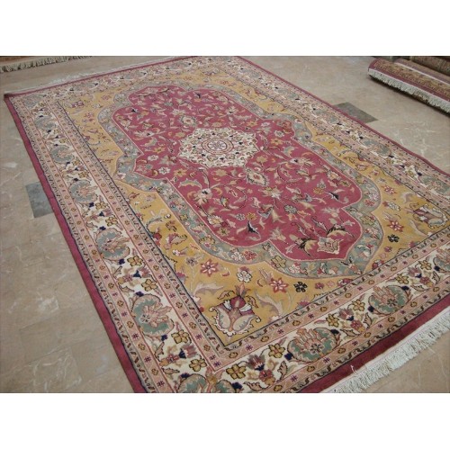 Love Medallion Floral Oriental Area Rug Hand Knotted Wool Silk Carpet'