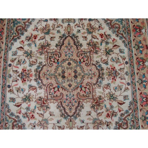 Ahmedani Sarafia Beauty Floral Oriental Hand Knotted Wool Silk Carpet 6.0' x 4.2' Area Rug - Multi-Colour