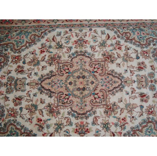Ahmedani Sarafia Beauty Floral Oriental Hand Knotted Wool Silk Carpet 6.0' x 4.2' Area Rug - Multi-Colour