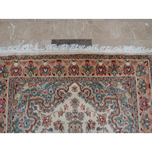 Ahmedani Sarafia Beauty Floral Oriental Hand Knotted Wool Silk Carpet 6.0' x 4.2' Area Rug - Multi-Colour