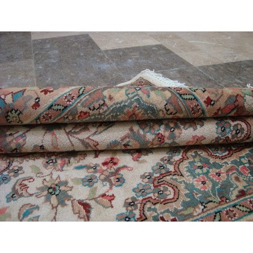 Ahmedani Sarafia Beauty Floral Oriental Hand Knotted Wool Silk Carpet 6.0' x 4.2' Area Rug - Multi-Colour