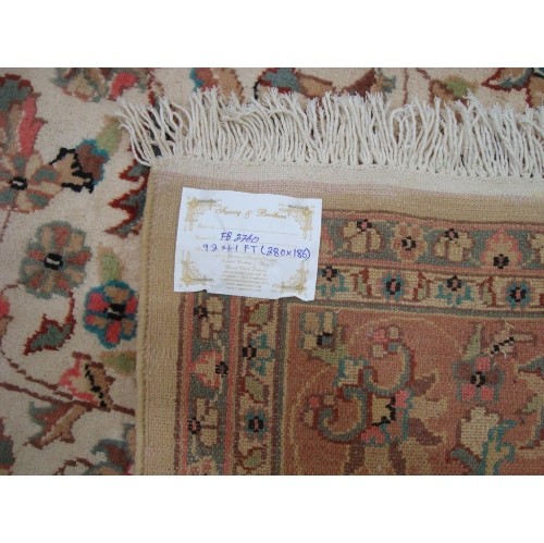 Ahmedani Exclusive Moon Medallion Floral Oriental Hand Knotted Wool Silk Carpet 9.2' x 6.1' Area Rug - Multi-Colour