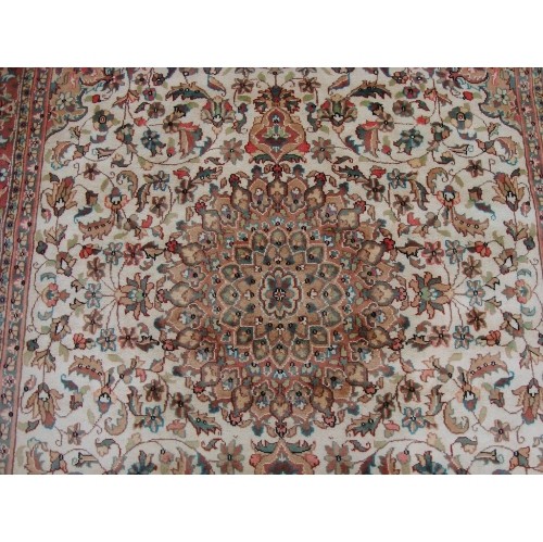 Ahmedani Exclusive Moon Medallion Floral Oriental Hand Knotted Wool Silk Carpet 9.2' x 6.1' Area Rug - Multi-Colour