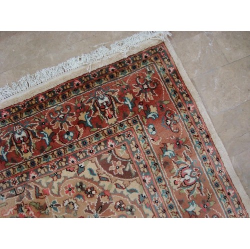 Ahmedani Exclusive Moon Medallion Floral Oriental Hand Knotted Wool Silk Carpet 9.2' x 6.1' Area Rug - Multi-Colour