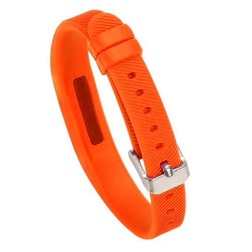 Fitbit Flex 2 Silicone Rubber w Polished Buckle in Orange