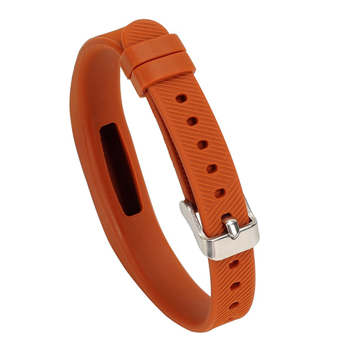 Fitbit Flex 2 Silicone Rubber w Polished Buckle in Coffee