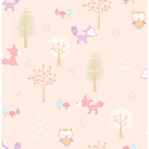 Brewster You Are My Sunshine Forest Friends Animal Wallpaper Pink