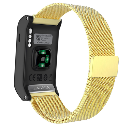 STRAPSCO  Milanese Mesh Strap for Garmin Vivoactive Hr In Gold In Yellow