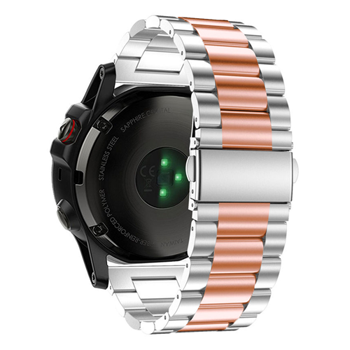 Stainless Steel H Link Strap for Garmin Fenix 3 in Stainless Steel w Rose Gold Best Buy Canada