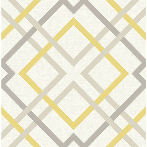 Papier peint en treillis Prints Geometrie A-Street - Jaune