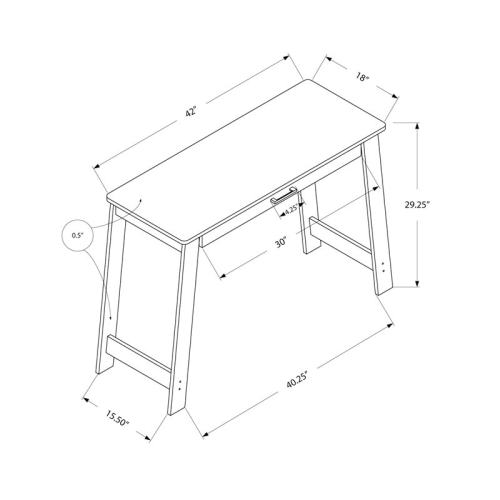 COMPUTER DESK - 42"L / CAPPUCCINO WITH A STORAGE DRAWER