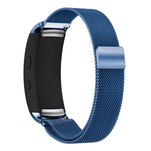 Stainless Steel Milanese Mesh for Samsung Gear Fit2 in Blue