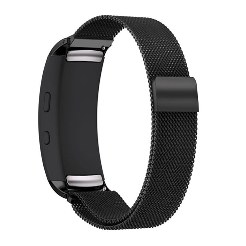 Stainless Steel Milanese Mesh for Samsung Gear Fit2 in Black