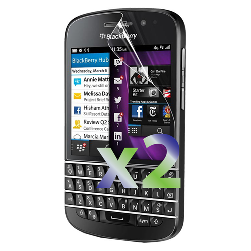 Protecteurs d'écran d'Exian pour BlackBerry Q10 X 2, transparent