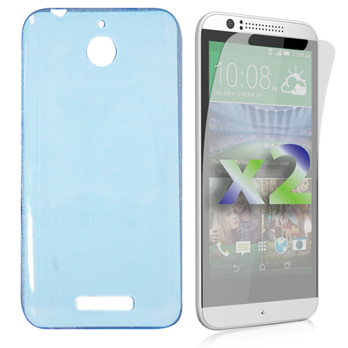 Exian Fitted Soft Shell Case for HTC Desire 510 - Blue