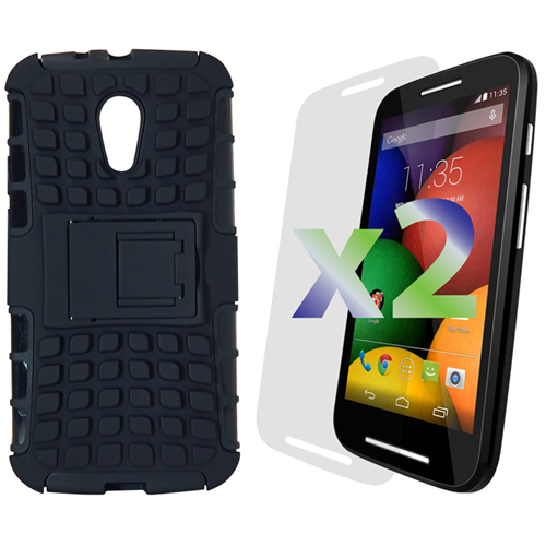 Exian Fitted Soft Shell Case for Motorola E - Black