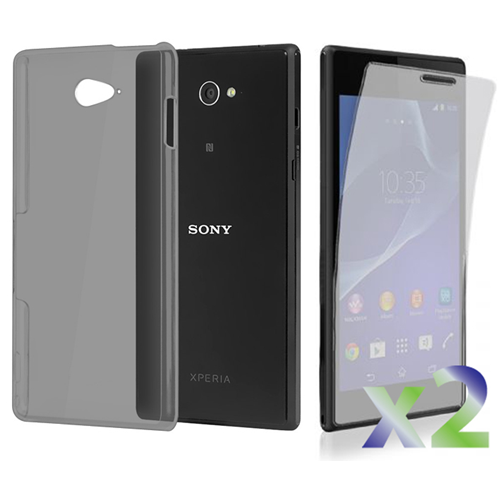 Exian Fitted Soft Shell Case for Sony Xperia M2 - Grey