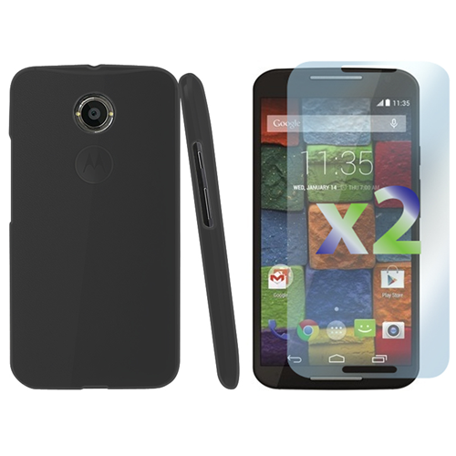 EXIAN  Motorola Moto X2(2Nd Gen) Screen Protectors X 2 And Tpu Slim Case Transparent In Grey