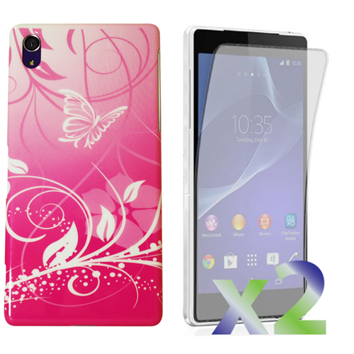 Exian Fitted Soft Shell Case for Sony Xperia Z2 - Pink