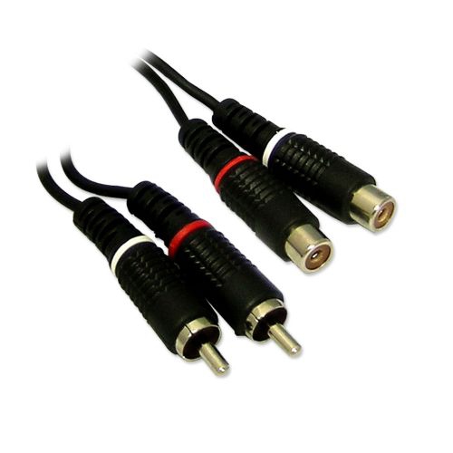 2 RCA to 2 RCA Stereo Audio M/F-10ft