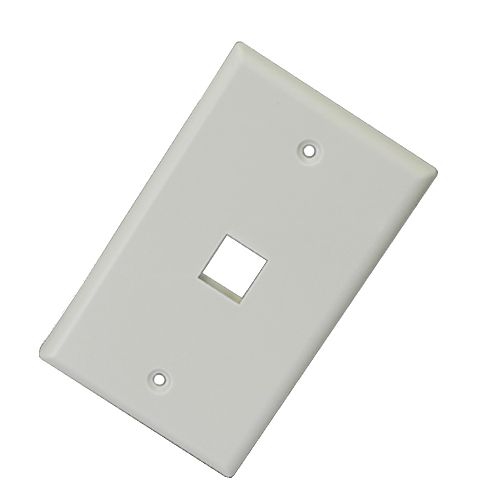 TECHLY  Keystone Wall Plate, 1 Port - In White