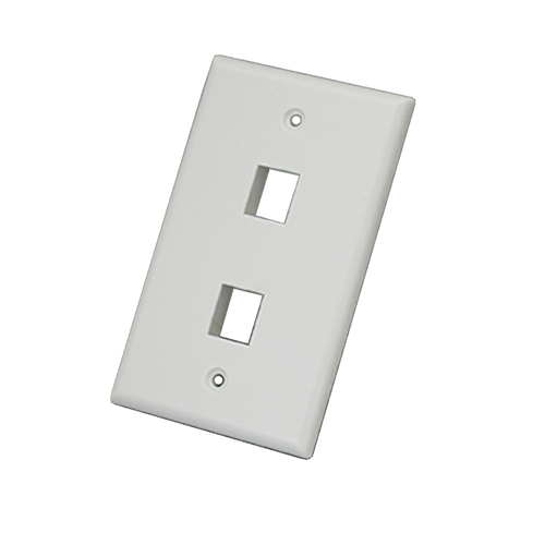 TECHLY  Keystone Wall Plate, 2 Port - In White