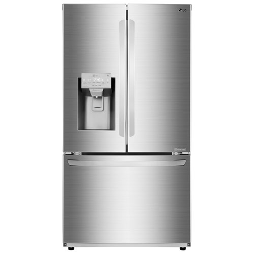 LG 36" 27.9 Cu. Ft. French Door Refrigerator w/ Ice & Water Dispenser - Stainless Steel