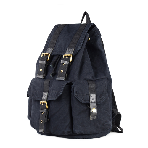 Gootium Canvas Backpack - Vintage Rucksack Unisex Casual Daypack, Black, Medium