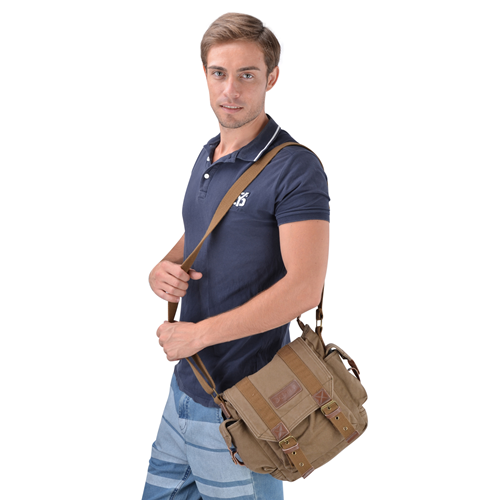 Gootium Vintage Canvas Messenger Bag Small Shoulder Bag Crossbody Satchel, Army Green