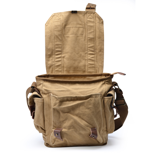 Gootium Vintage Canvas Messenger Bag Small Shoulder Bag Crossbody Satchel, Khaki