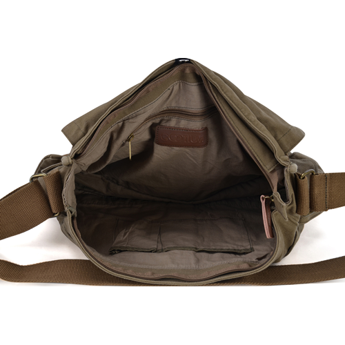 Gootium Vintage Canvas Messenger Bag Classic Cross-body Shoulder Bag, Army Green