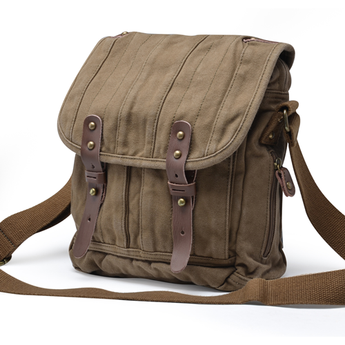 Gootium Small Vintage Canvas Messenger Bag Unisex Crossbody Shoulder Satchel, Army Green