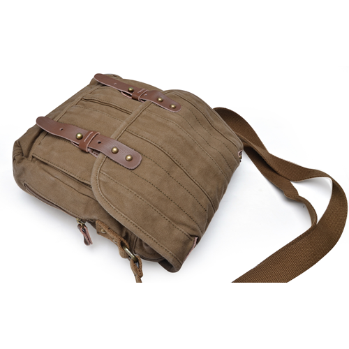 Gootium Small Vintage Canvas Messenger Bag Unisex Crossbody Shoulder Satchel, Army Green