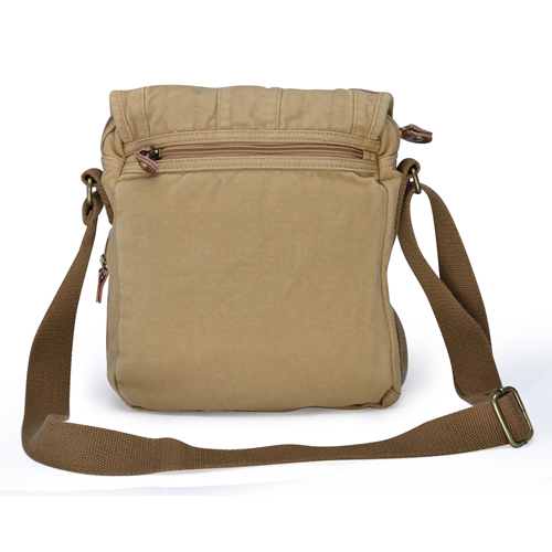 Gootium Small Vintage Canvas Messenger Bag Unisex Crossbody Shoulder Satchel, Khaki